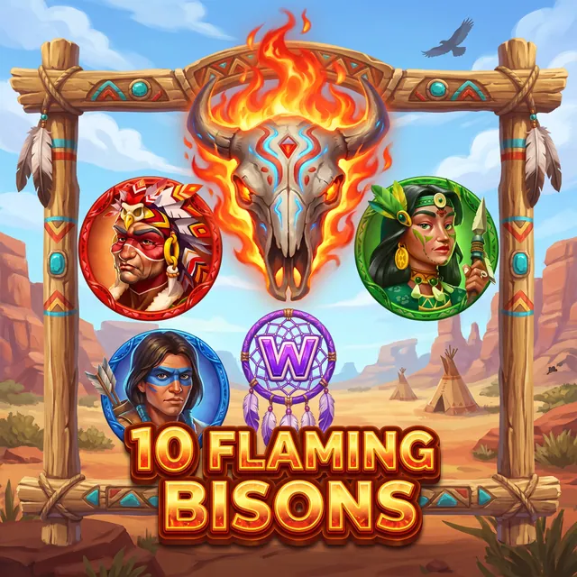 10 Flaming Bisons slot artwork