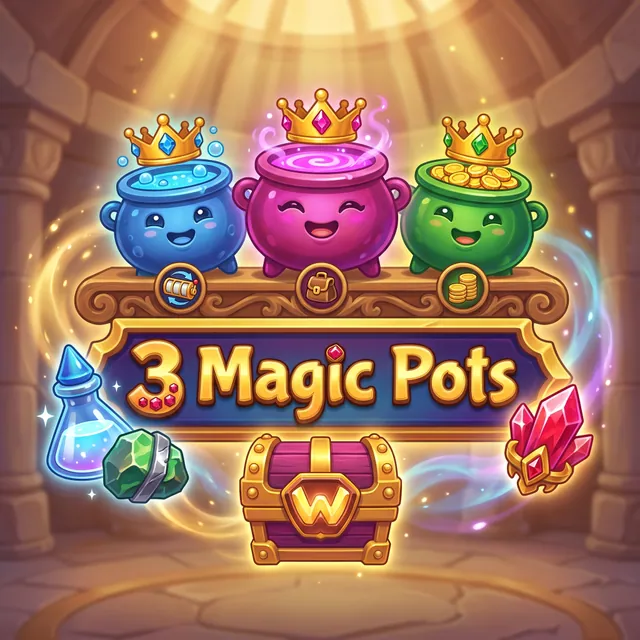 3 Magic Pots slot artwork