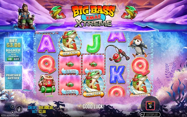 Big Bass Xmas Xtreme – free spins round, themed around Christmas