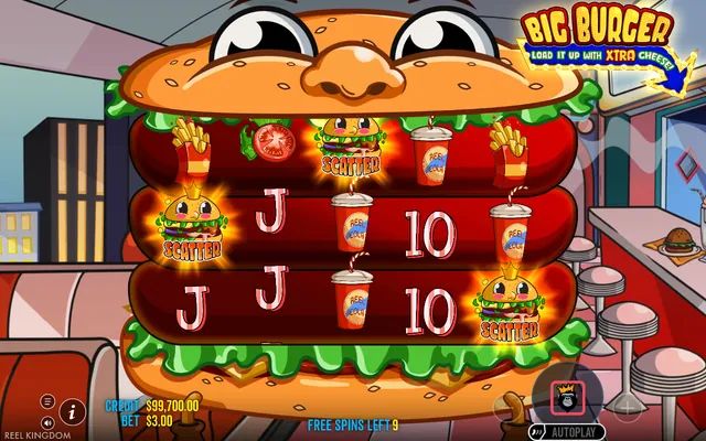 Big Burger Load it up with Xtra Cheese – γύρος δωρεάν περιστροφών, θέμα: Αμερική