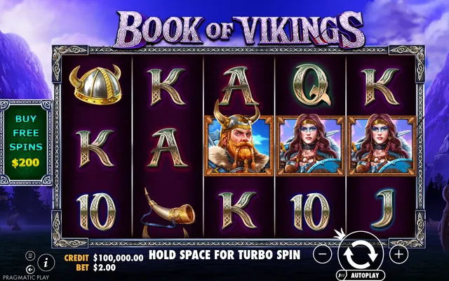 Book of Vikings – κύριο παιχνίδι με τους τροχούς και τα σύμβολα, θέμα: σκανδιναβική μυθολογία