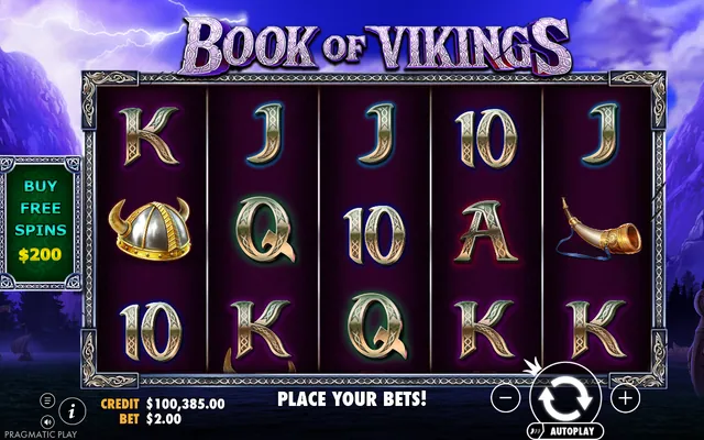 Book of Vikings – κύριο παιχνίδι με τους τροχούς και τα σύμβολα, θέμα: σκανδιναβική μυθολογία (2)