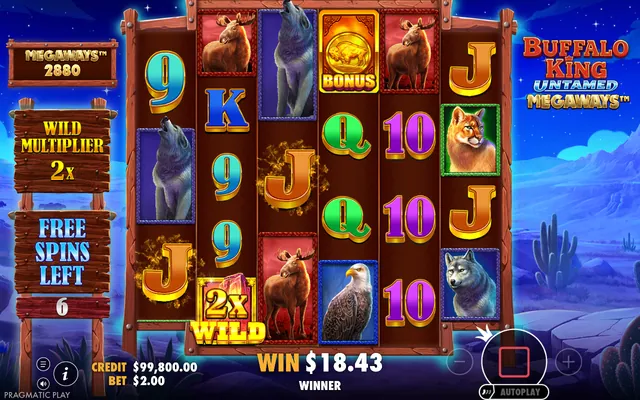 Buffalo King Untamed Megaways – free spins round, themed around animals (2)