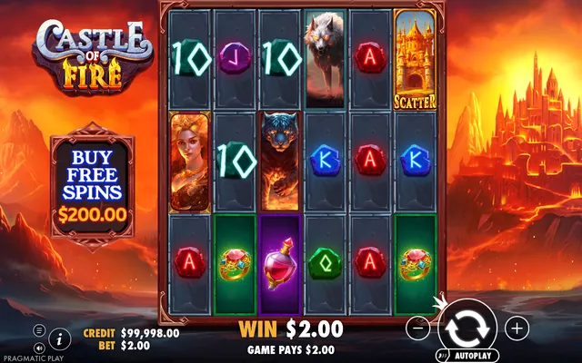 Castle of Fire – base game with the reels and symbols, themed around fantasy (2)