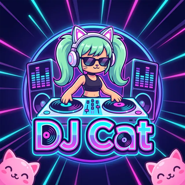 DJ Cat slot artwork