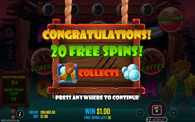 Fangtastic Freespins: στιγμιότυπο 4 από το παιχνίδι