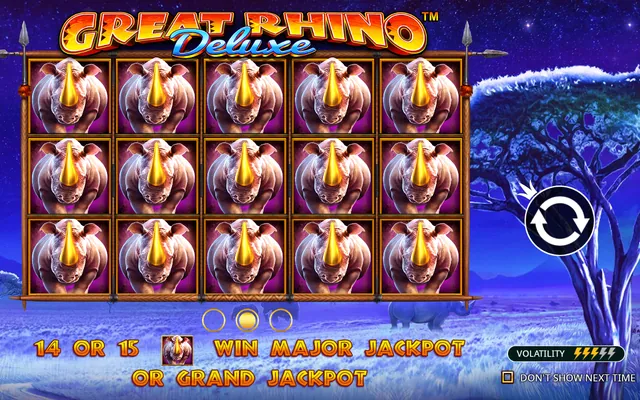 Great Rhino Deluxe – intro screen, themed around animals