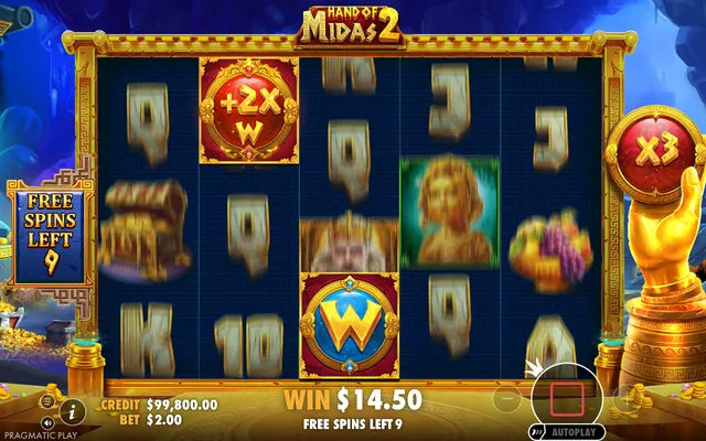 Hand of Midas 2 – γύρος δωρεάν περιστροφών, θέμα: αρχαία Ελλάδα