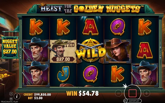 Heist for the Golden Nuggets – γύρος δωρεάν περιστροφών, θέμα: ορυχεία (3)