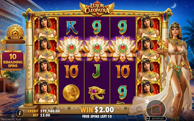 Luxor of Cleopatra – γύρος δωρεάν περιστροφών, θέμα: αρχαία Αίγυπτος (3)