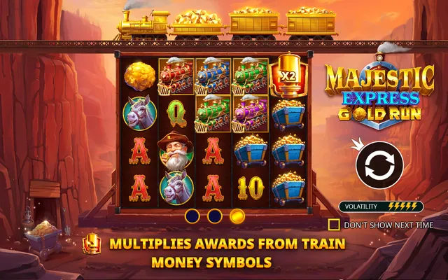 Majestic Express - Gold Run – εισαγωγική οθόνη, θέμα: ορυχεία