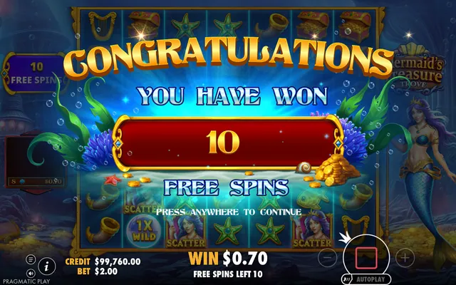 Mermaid's Treasure Trove – free spins round, themed around fantasy (2)