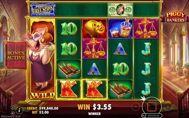 Piggy Bankers – free spins round, themed around luxury