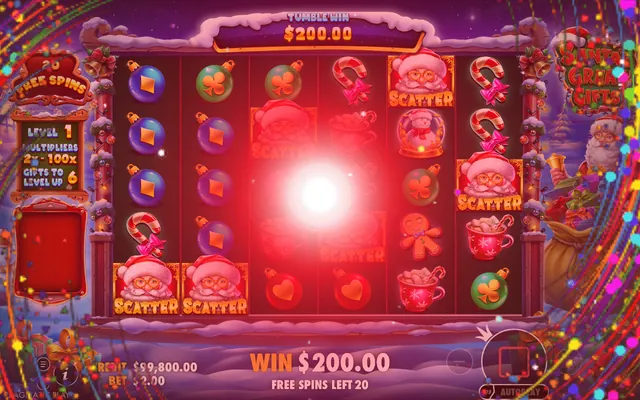 Santa's Great Gifts – free spins round, themed around Christmas (2)
