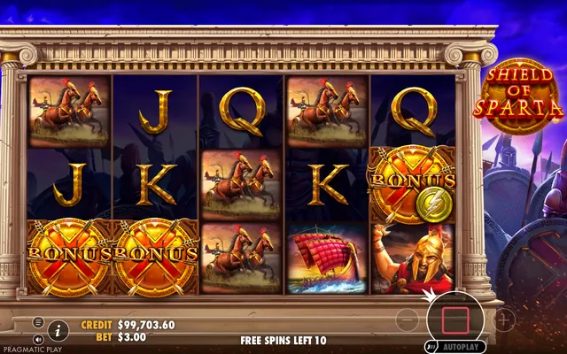 Shield of Sparta – free spins round, themed around ancient Greece (2)