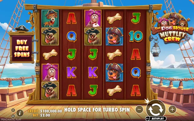 The Dog House - Muttley Crew – base game with the reels and symbols, themed around dogs