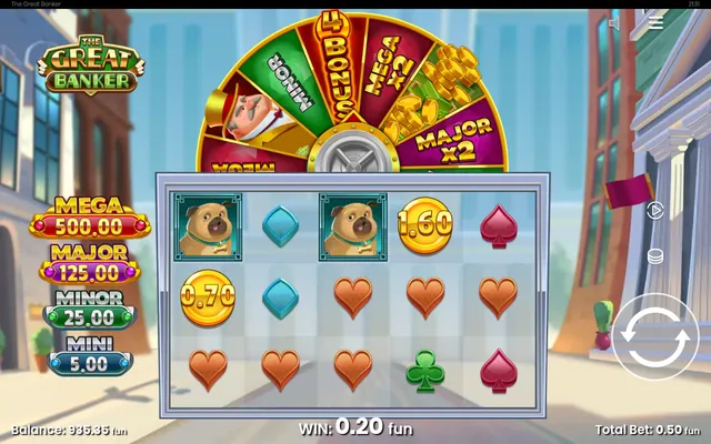 The Great Banker – base game with the reels and symbols, themed around luxury (2)
