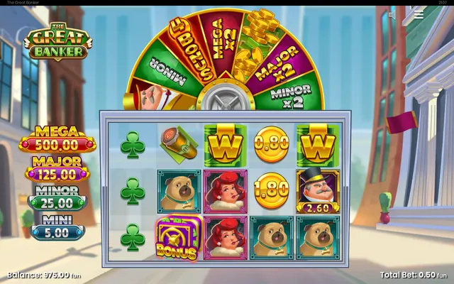 The Great Banker – base game with the reels and symbols, themed around luxury (3)