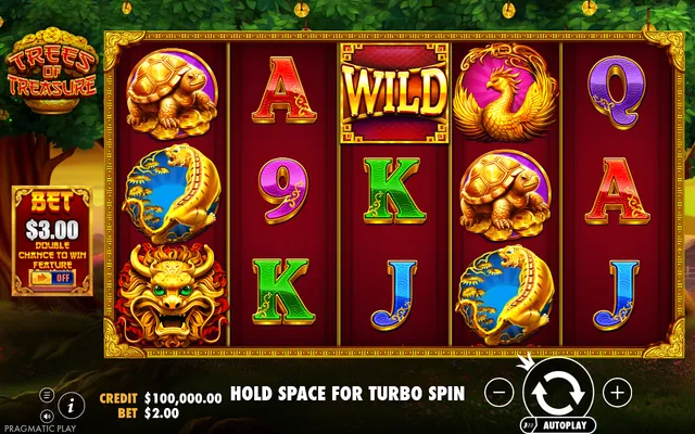 Trees of Treasure – base game with the reels and symbols, themed around China